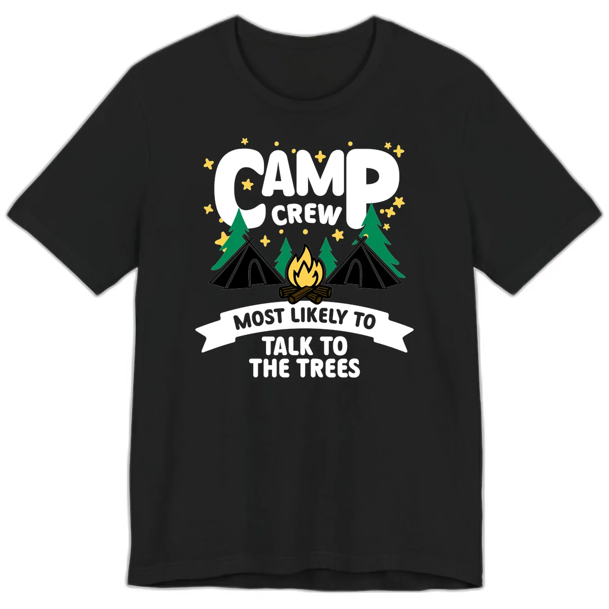 Camp Crew Most Likely To Talk To Trees Premium T-Shirt in Black