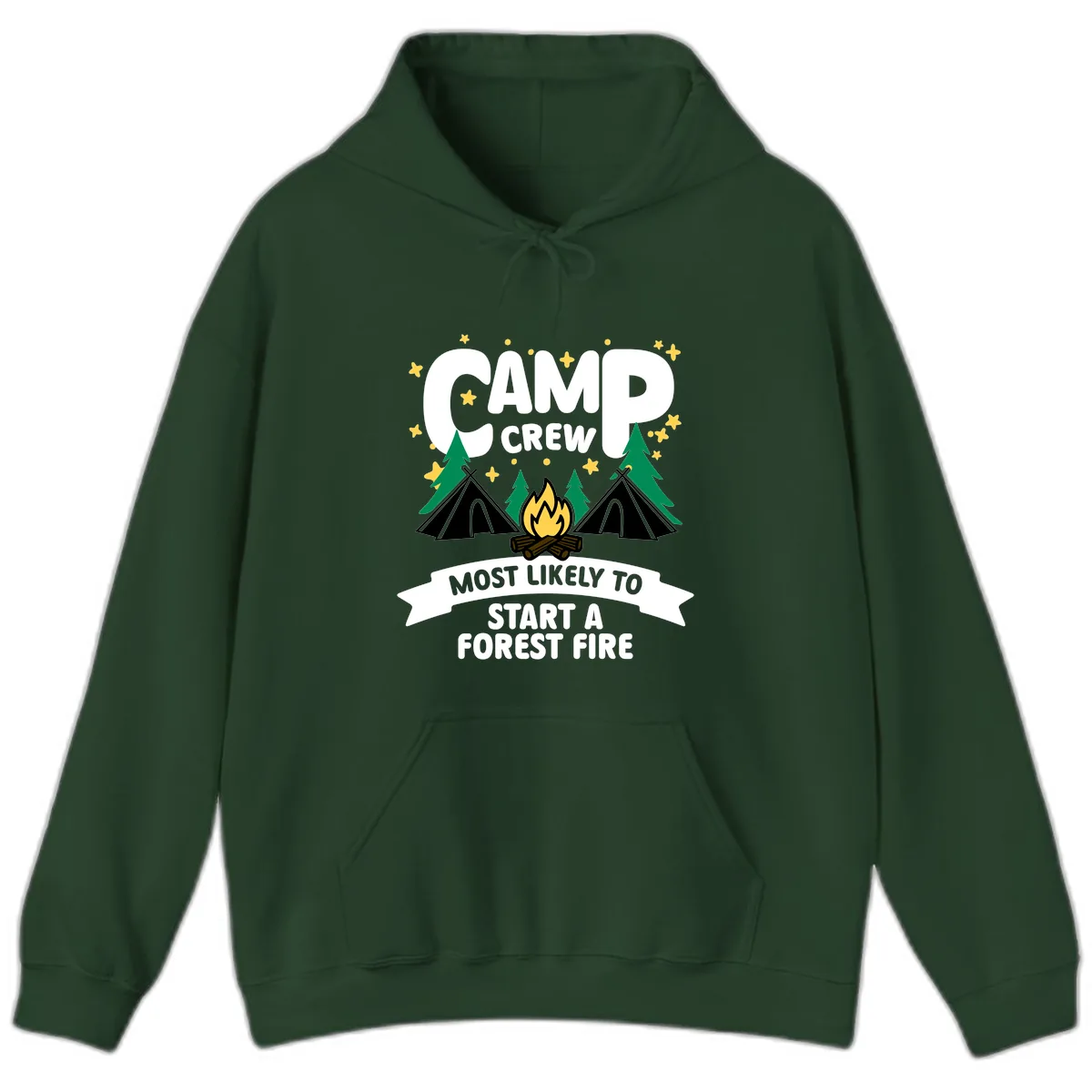 Camp Crew Most Likely Forest Fire Hoodie in Forest Green