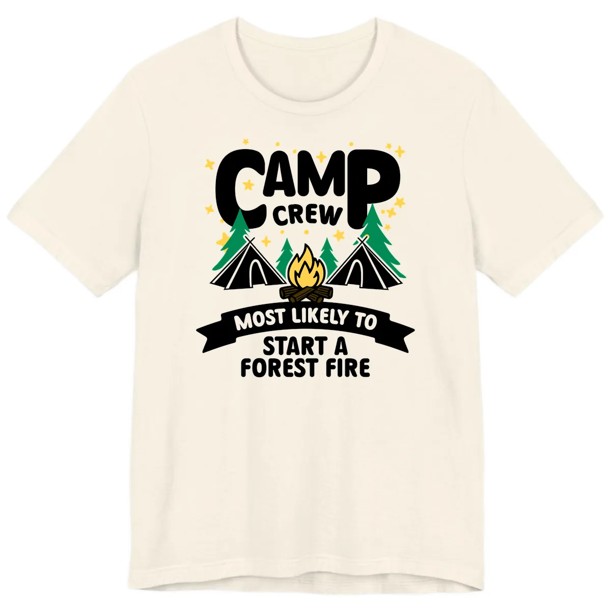Camp Crew Most Likely Forest Fire Premium T-Shirt in Natural