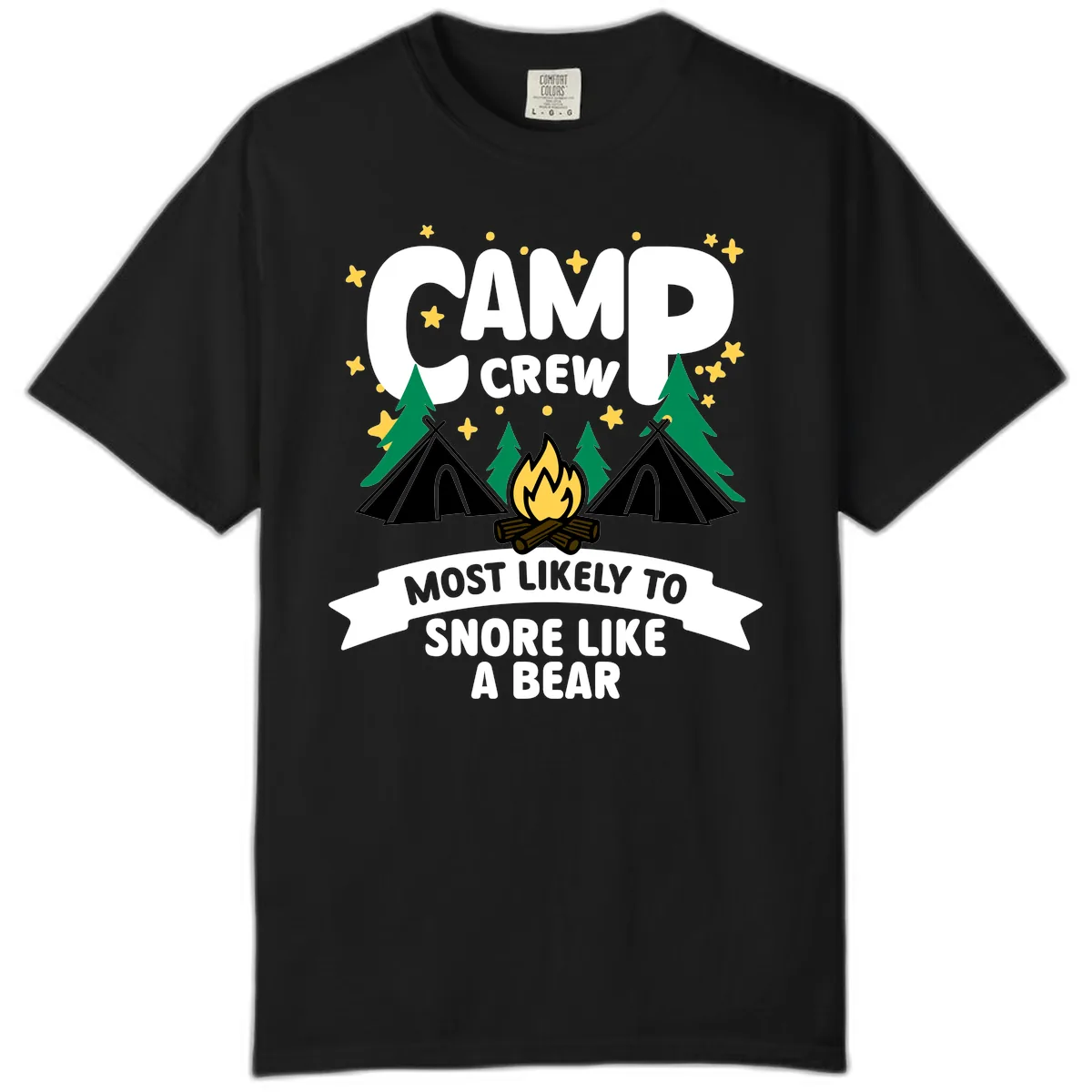 Camp Crew Snore Like A Bear Comfort Color in Black