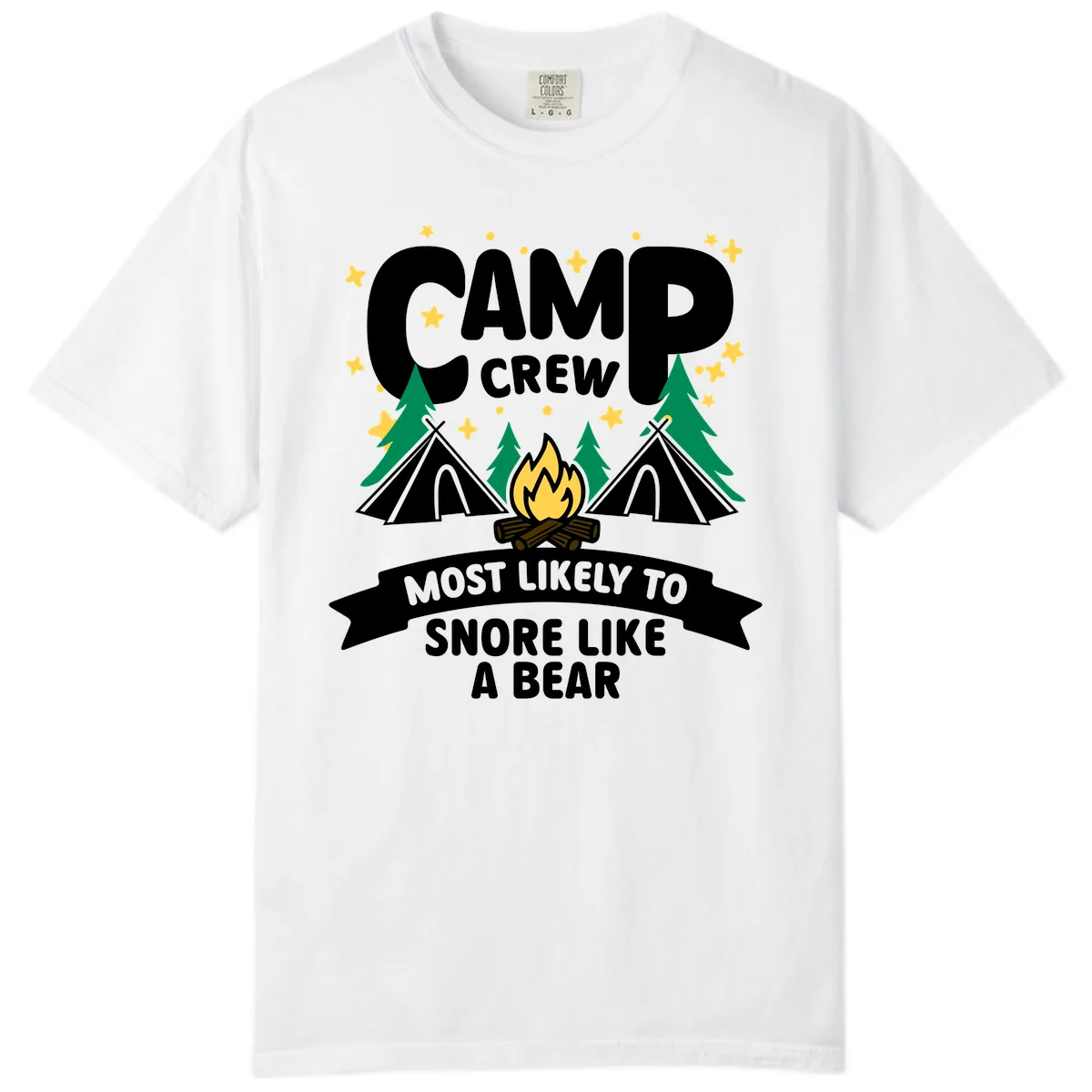 Camp Crew Snore Like A Bear Comfort Color in White