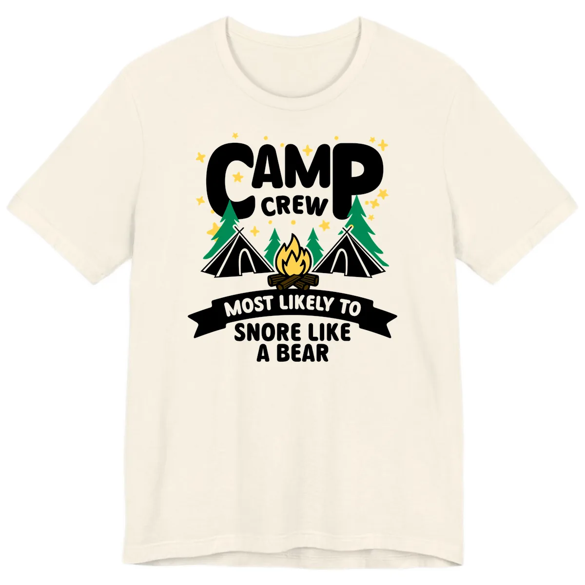 Camp Crew Snore Like A Bear Premium T-Shirt in Natural