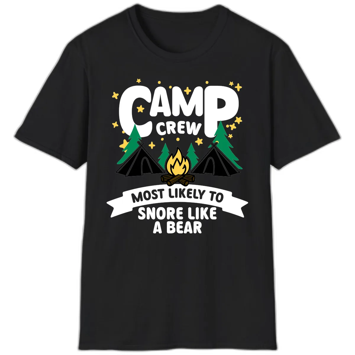 Camp Crew Snore Like A Bear T-Shirt in Black