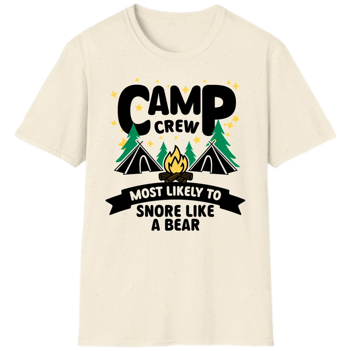 Camp Crew Snore Like A Bear T-Shirt in Natural
