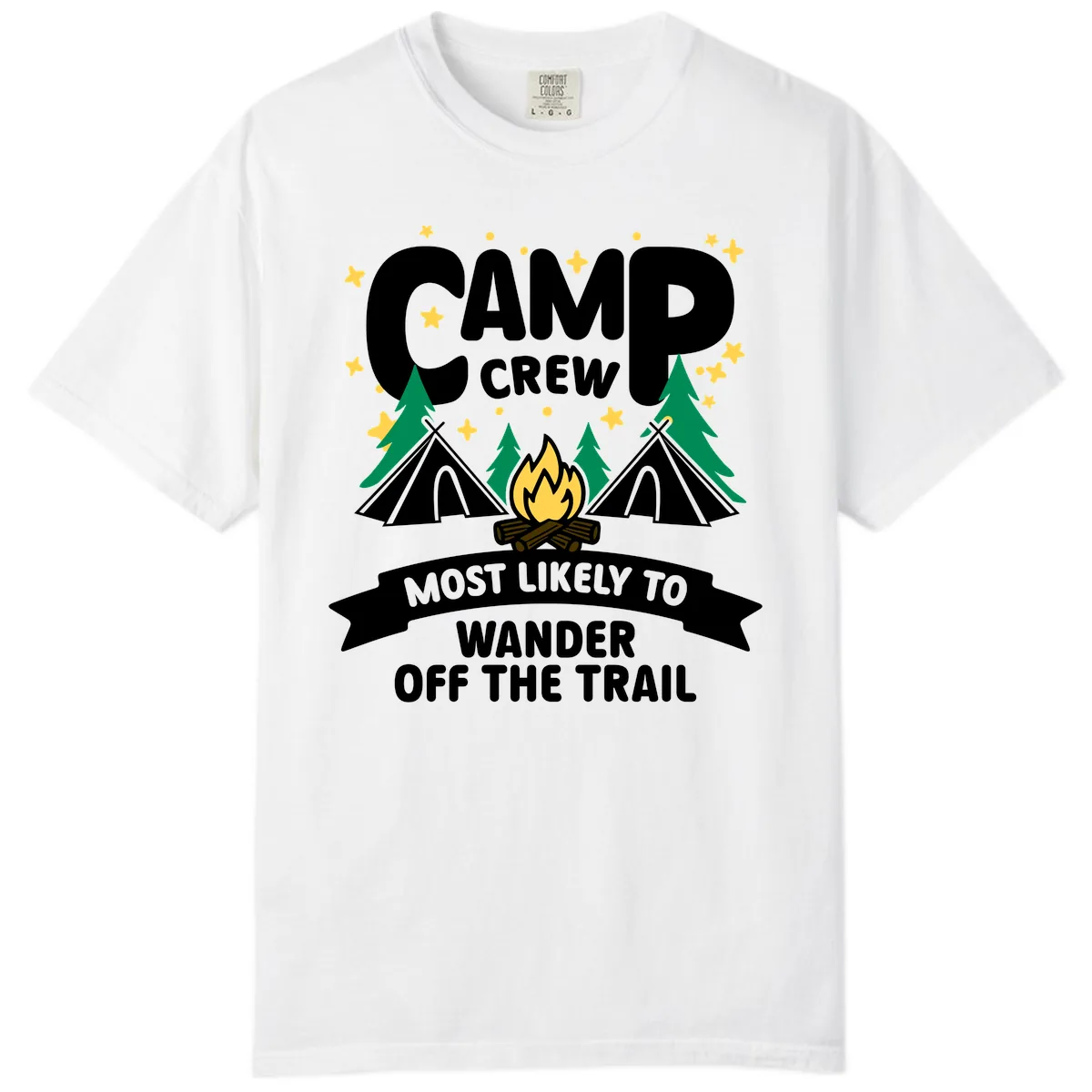Camp Crew Most Likely To Wander Off Trail Comfort Color in White