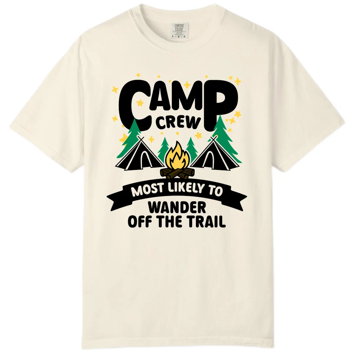 Camp Crew Most Likely To Wander Off Trail Comfort Color in Ivory
