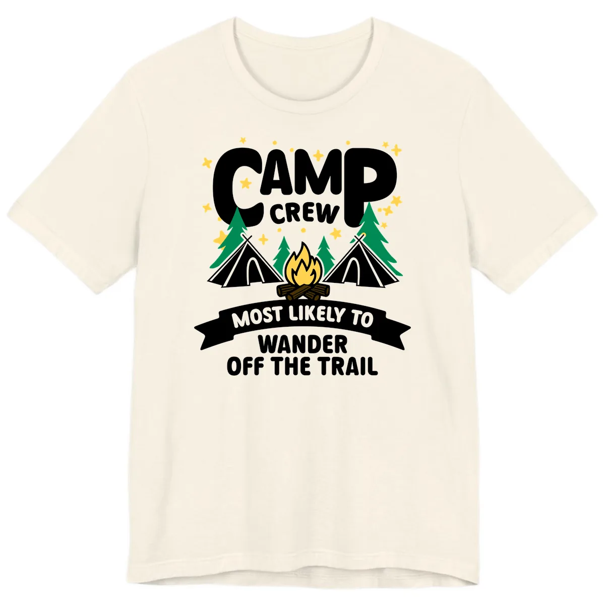 Camp Crew Most Likely To Wander Off Trail Premium T-Shirt in Natural