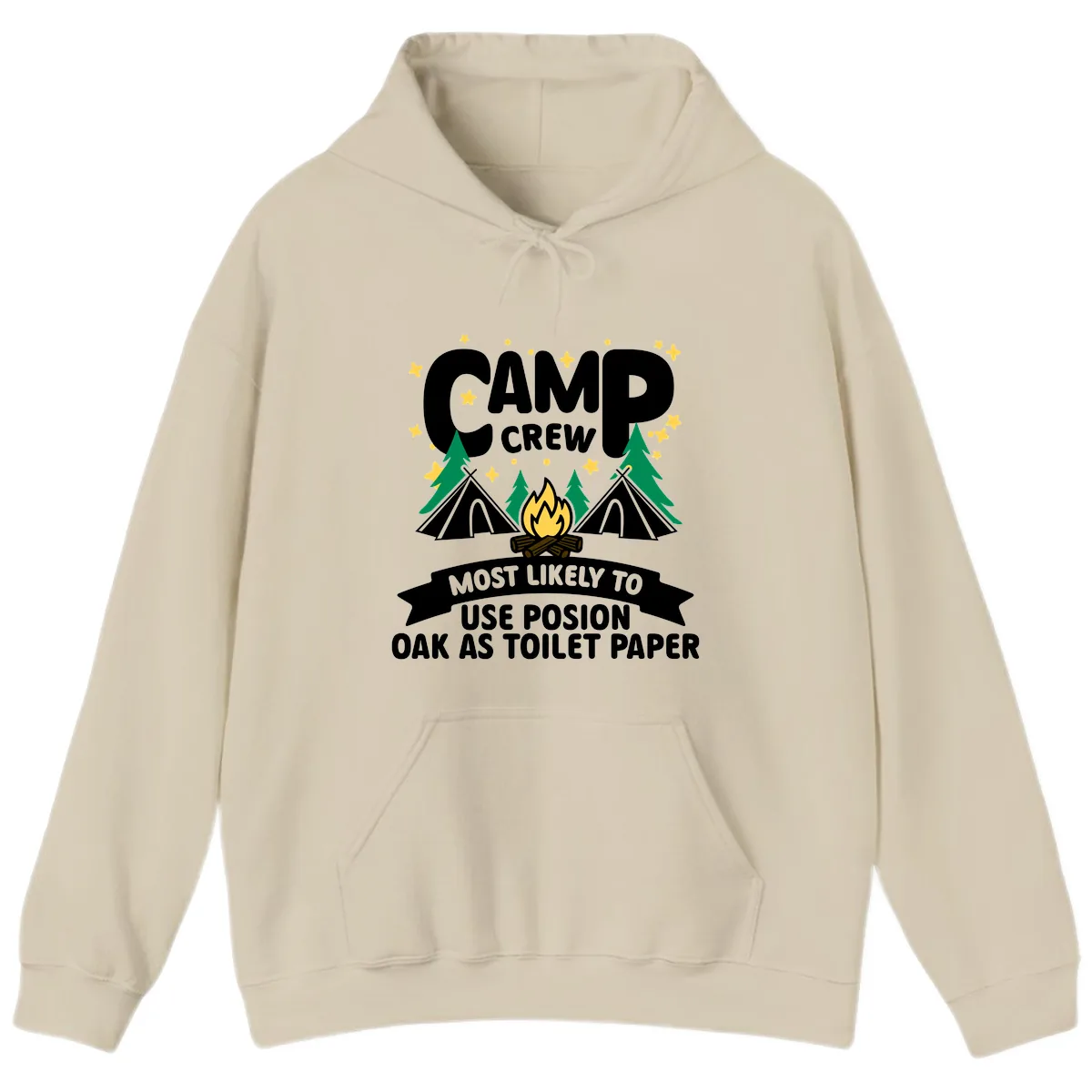 Camp Crew Posion Oak Toilet Paper Hoodie in Sand