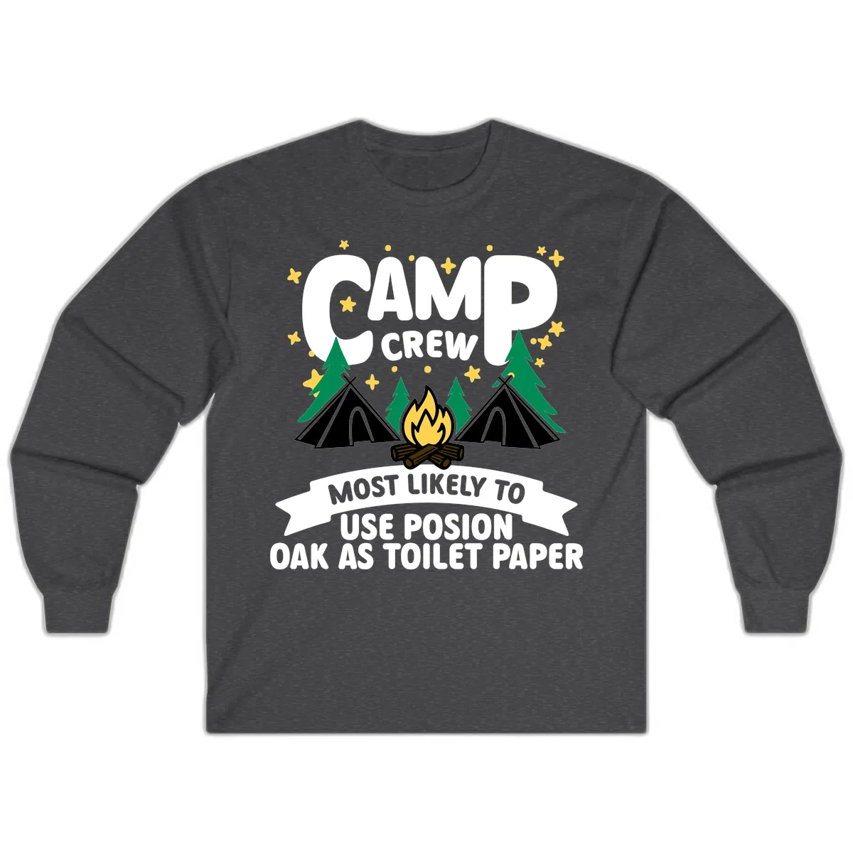 Camp Crew Posion Oak Toilet Paper Long Sleeve in Dark Heather