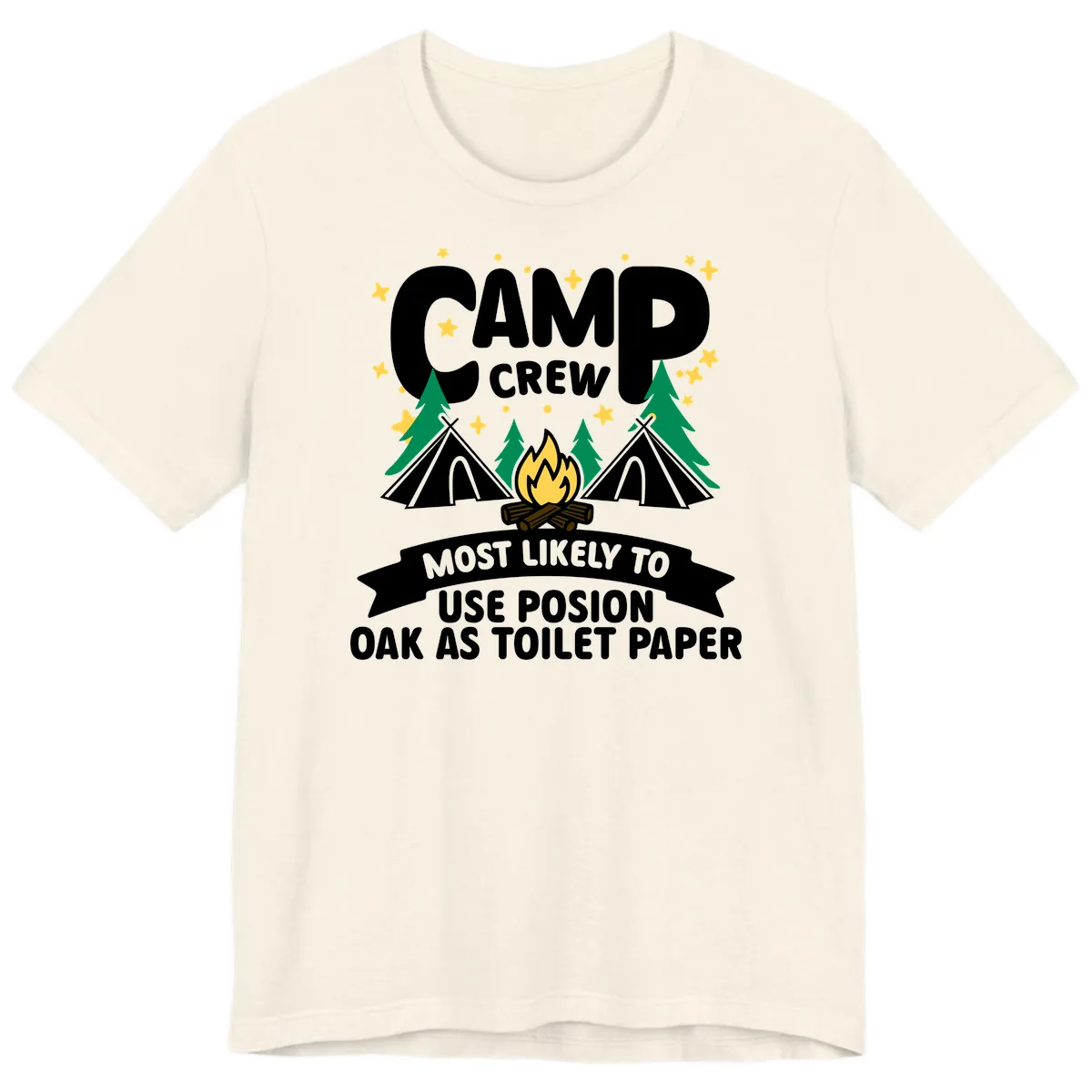 Camp Crew Posion Oak Toilet Paper Premium T-Shirt in Natural