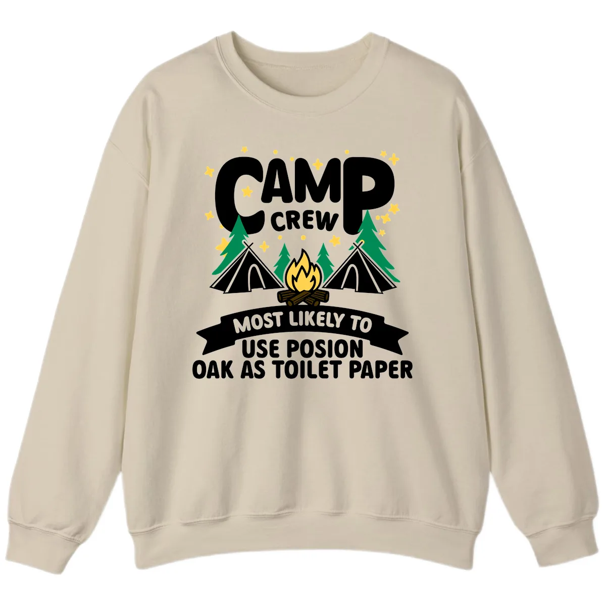 Camp Crew Posion Oak Toilet Paper Sweatshirt in Sand
