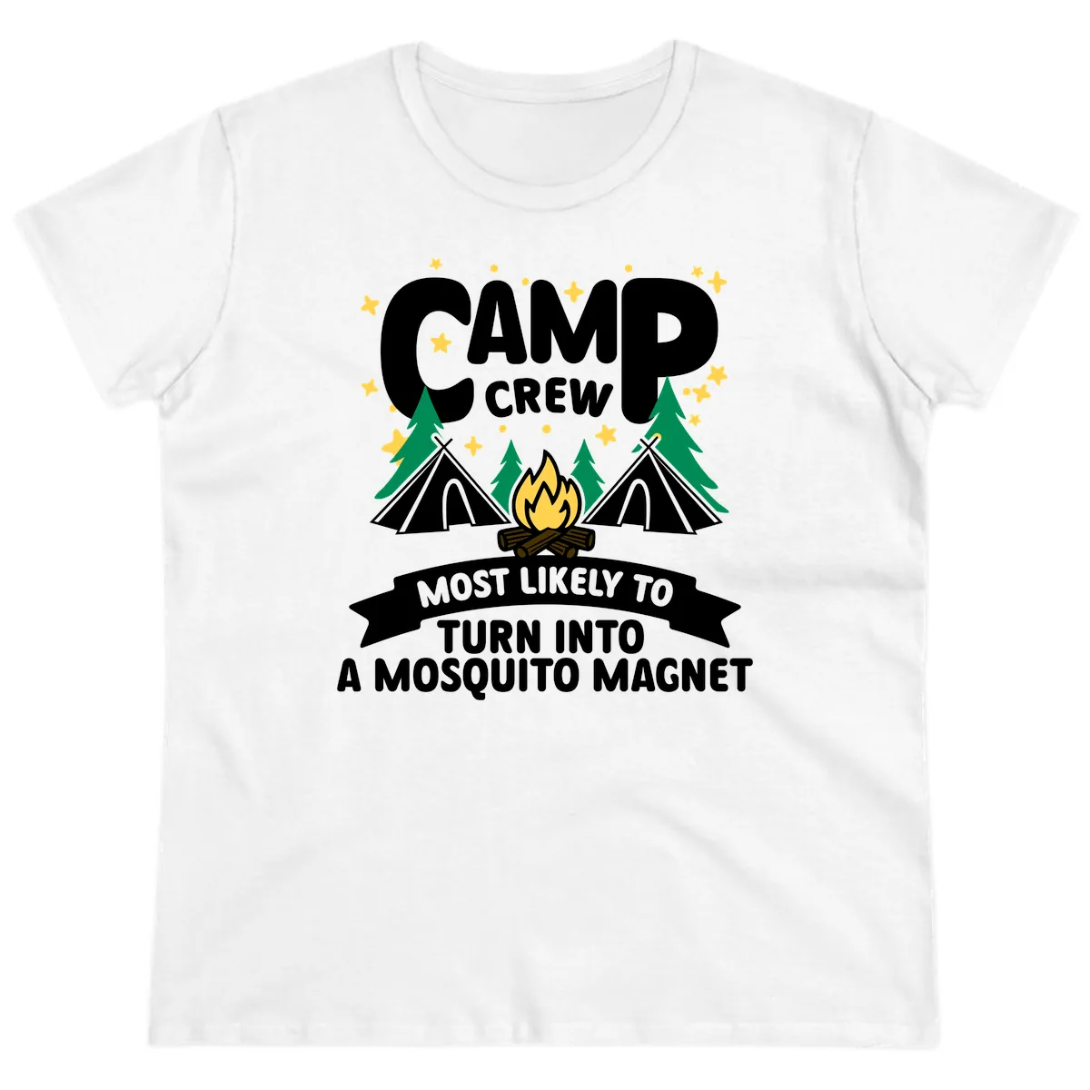 Camp Crew Mosquito Magnet Ladies Tee in White