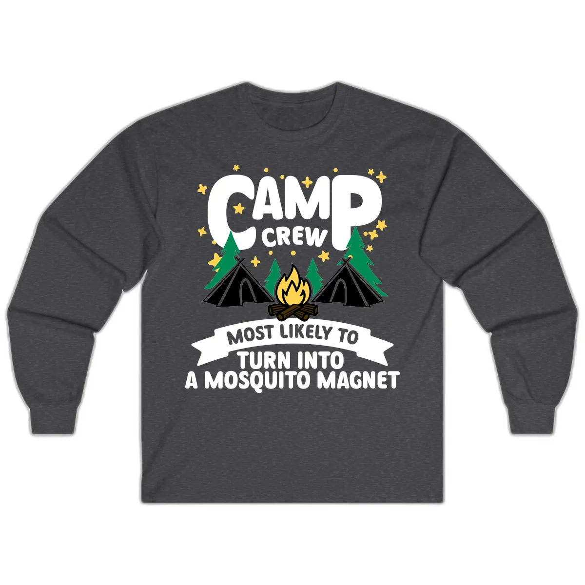 Camp Crew Mosquito Magnet Long Sleeve in Dark Heather