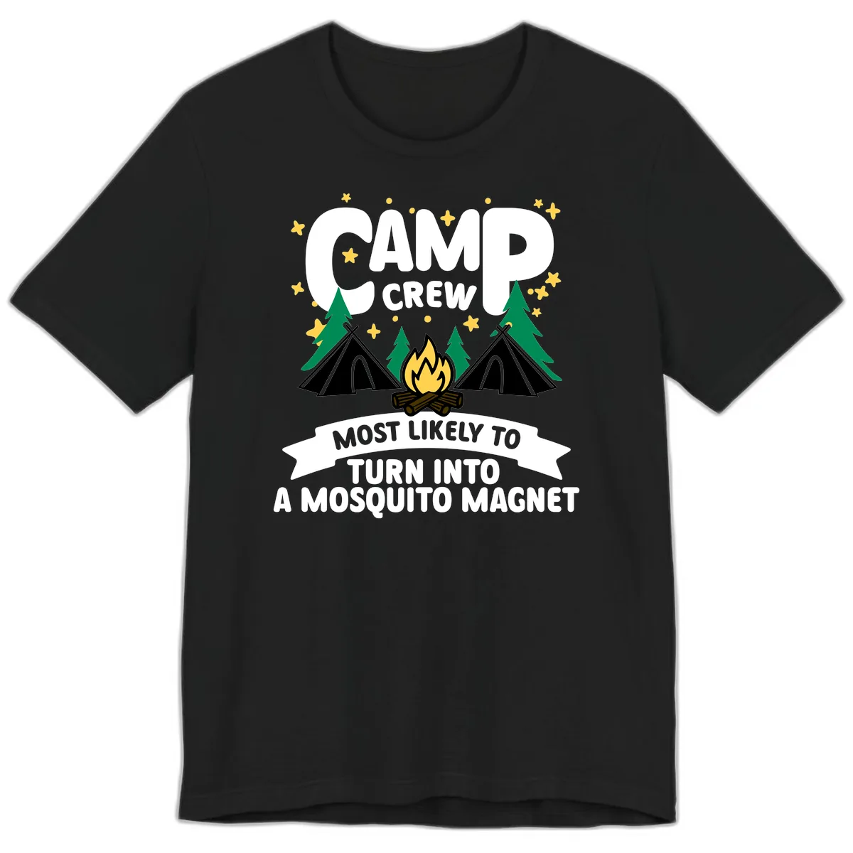 Camp Crew Mosquito Magnet Premium T-Shirt in Black