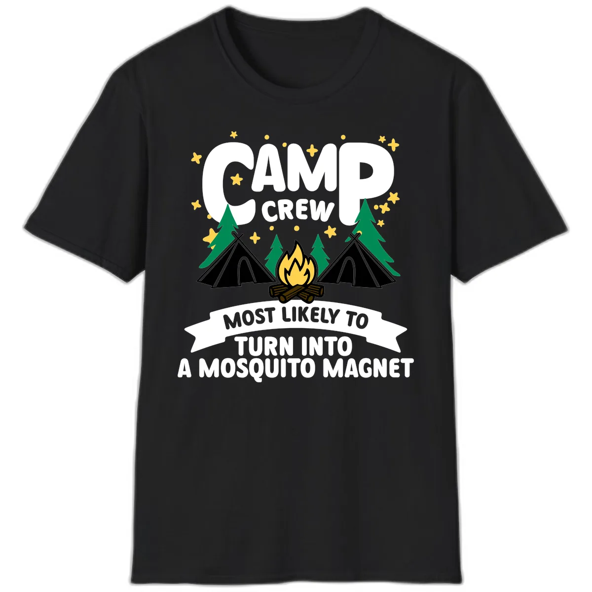 Camp Crew Mosquito Magnet T-Shirt in Black