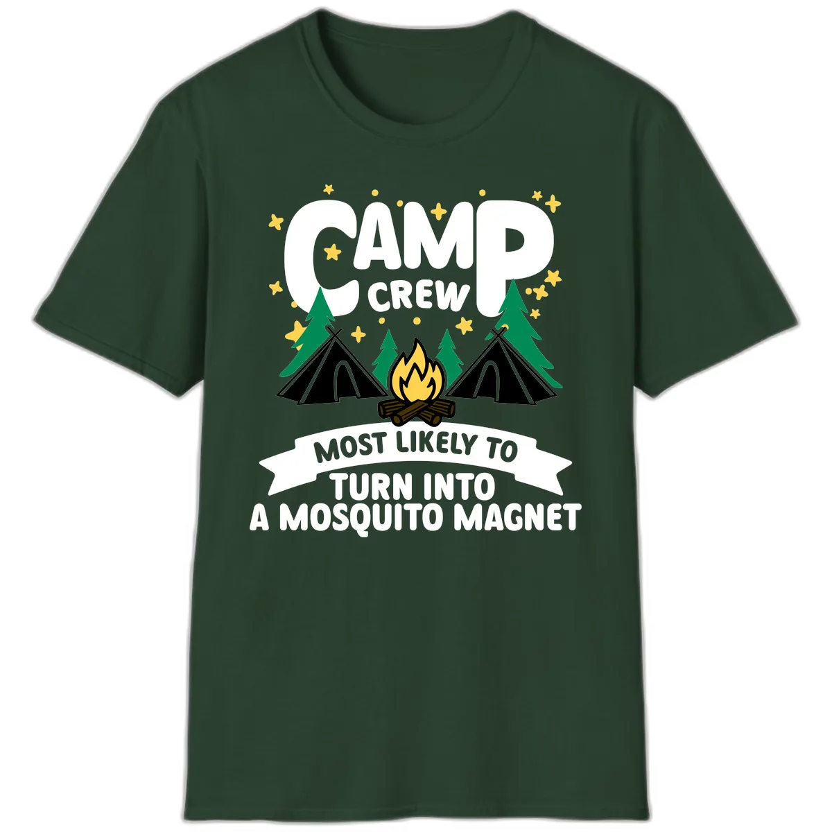 Camp Crew Mosquito Magnet T-Shirt in Forest Green
