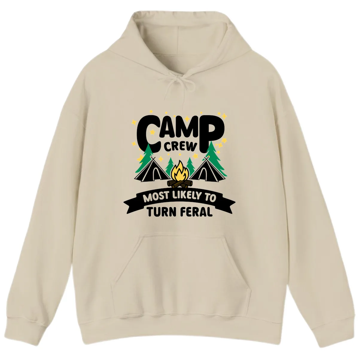 Camp Crew Most Likely To Turn Feral Hoodie in Sand