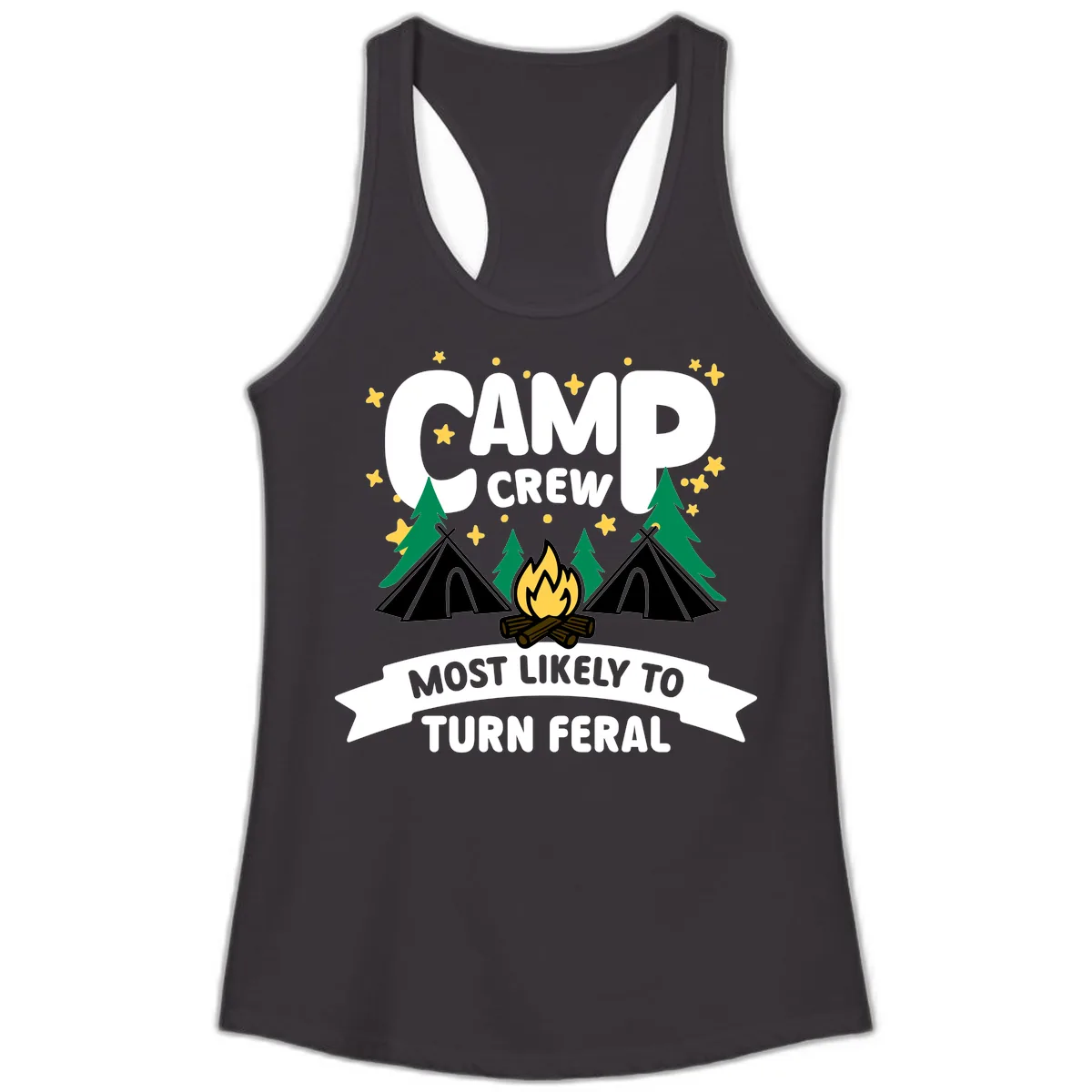 Camp Crew Most Likely To Turn Feral Ladies Tank in Black