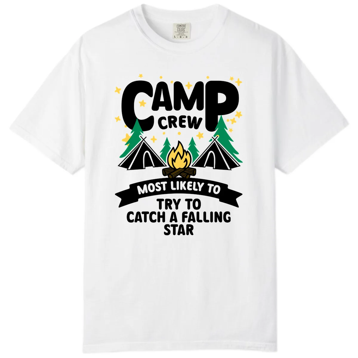 Camp Crew Falling Star Comfort Color in White