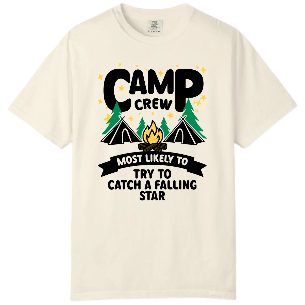 Camp Crew Falling Star Comfort Color in Ivory
