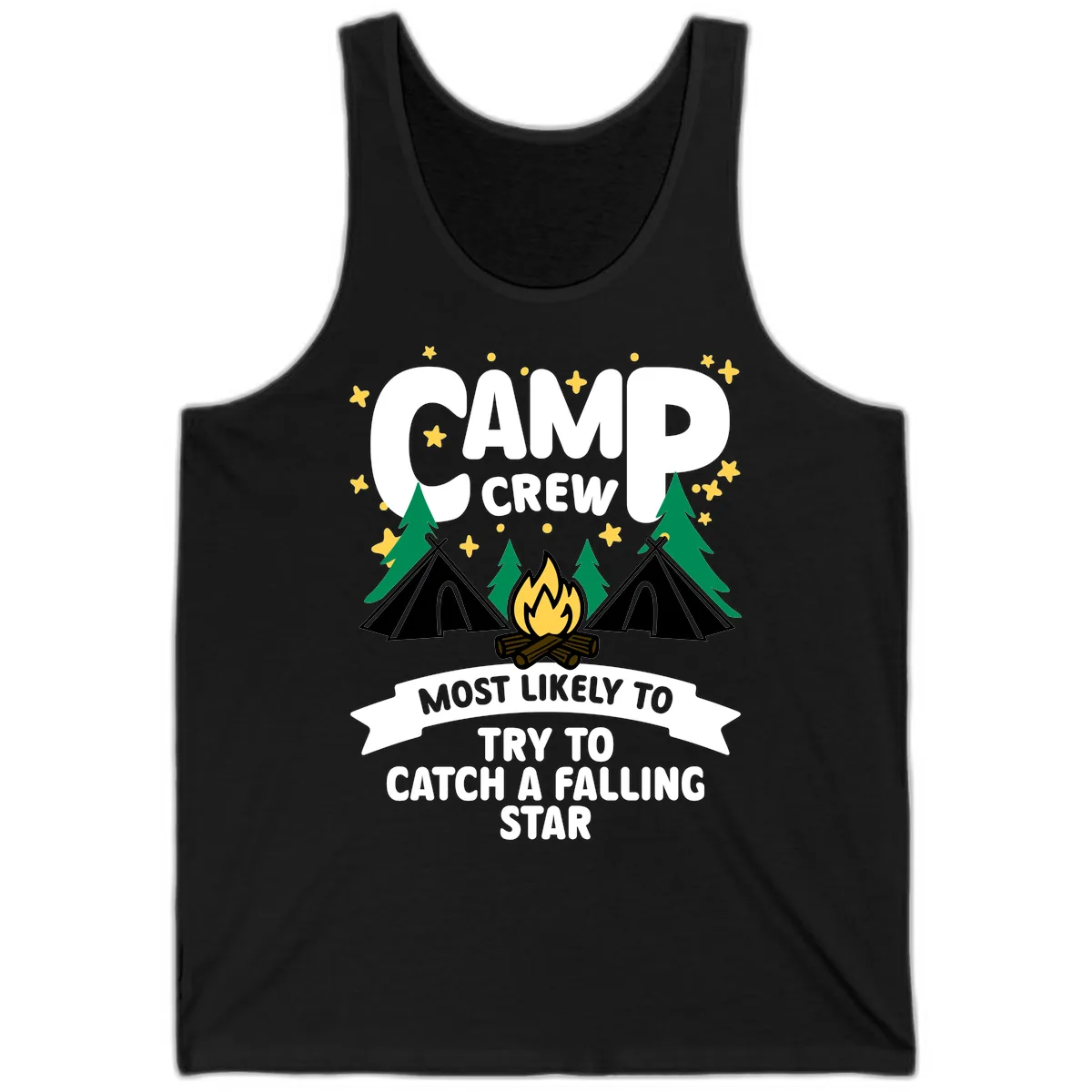 Camp Crew Falling Star Tank in Black