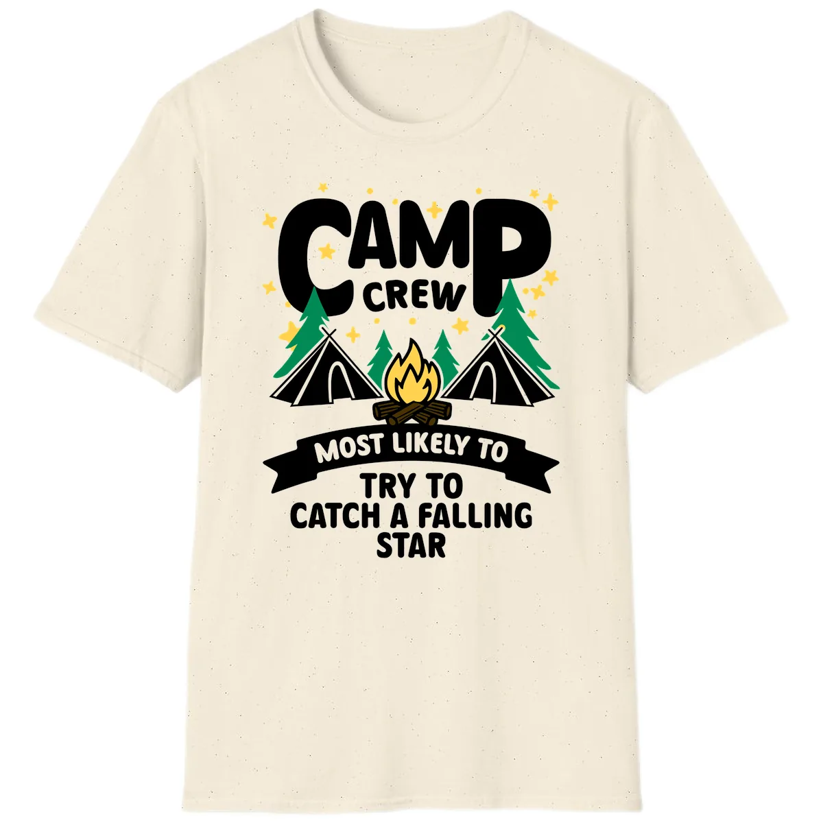 Camp Crew Falling Star T-Shirt in Natural