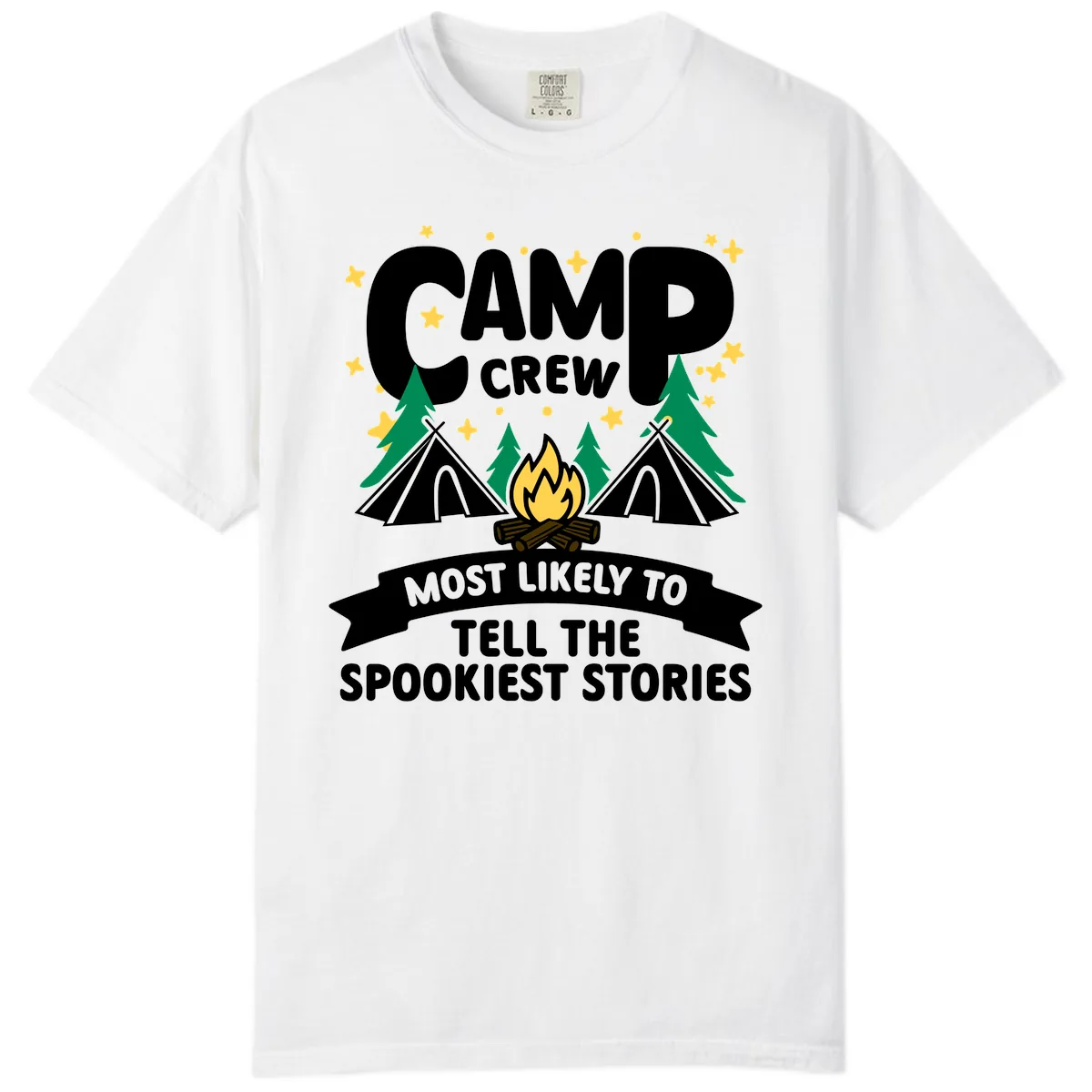 Camp Crew Spookiest Stories Comfort Color in White