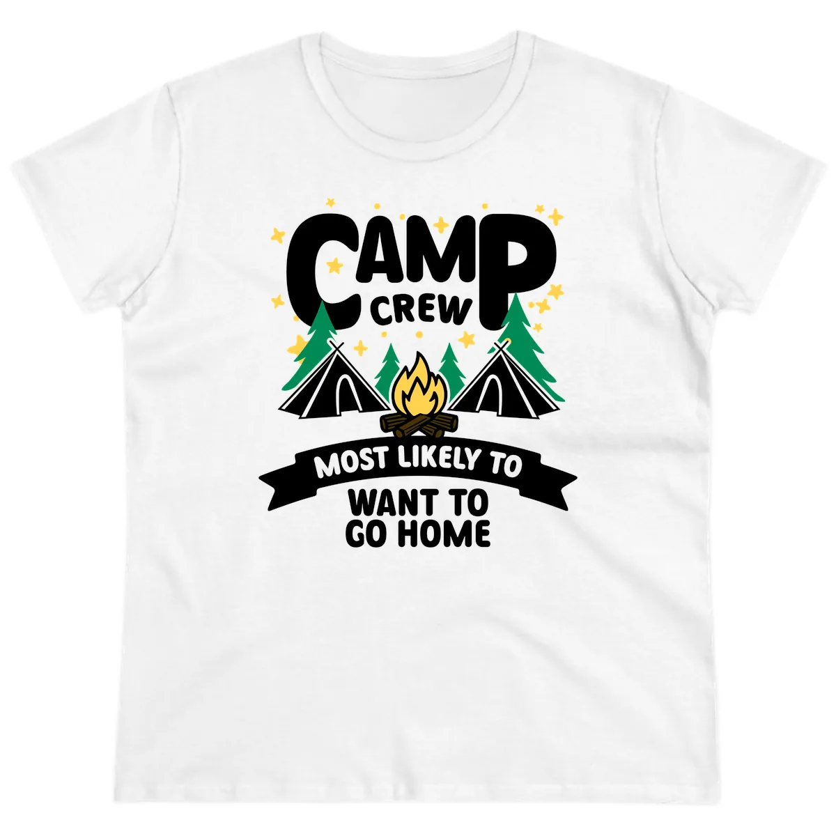 Camp Crew Most Likely To Want Home Ladies Tee in White