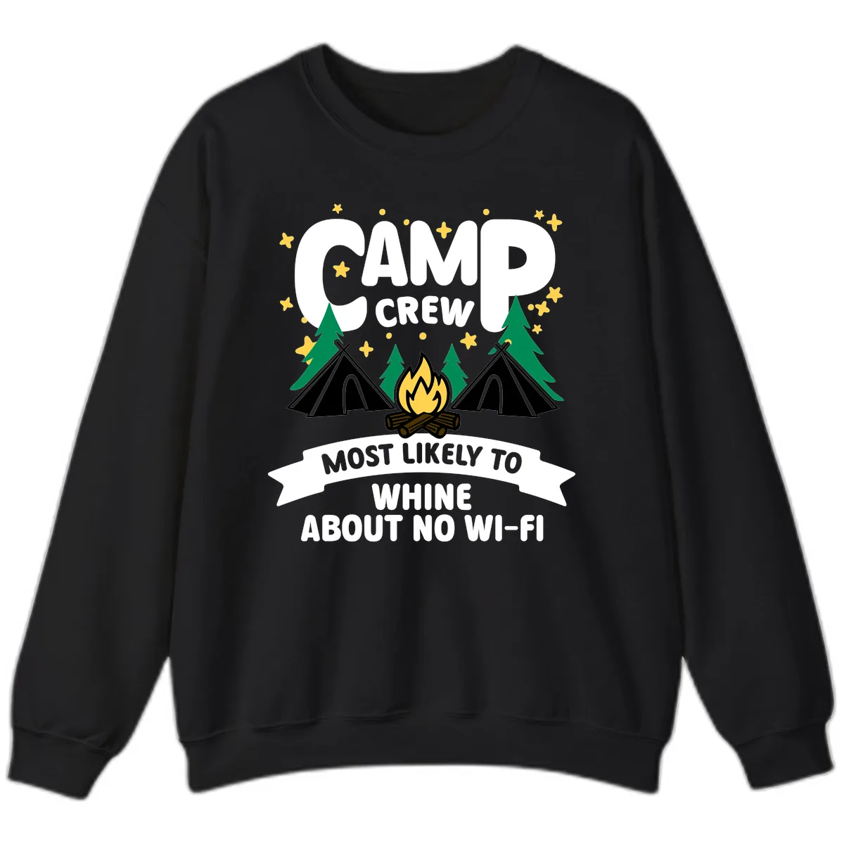 Camp Crew Most Likely To Whine Sweatshirt in Black