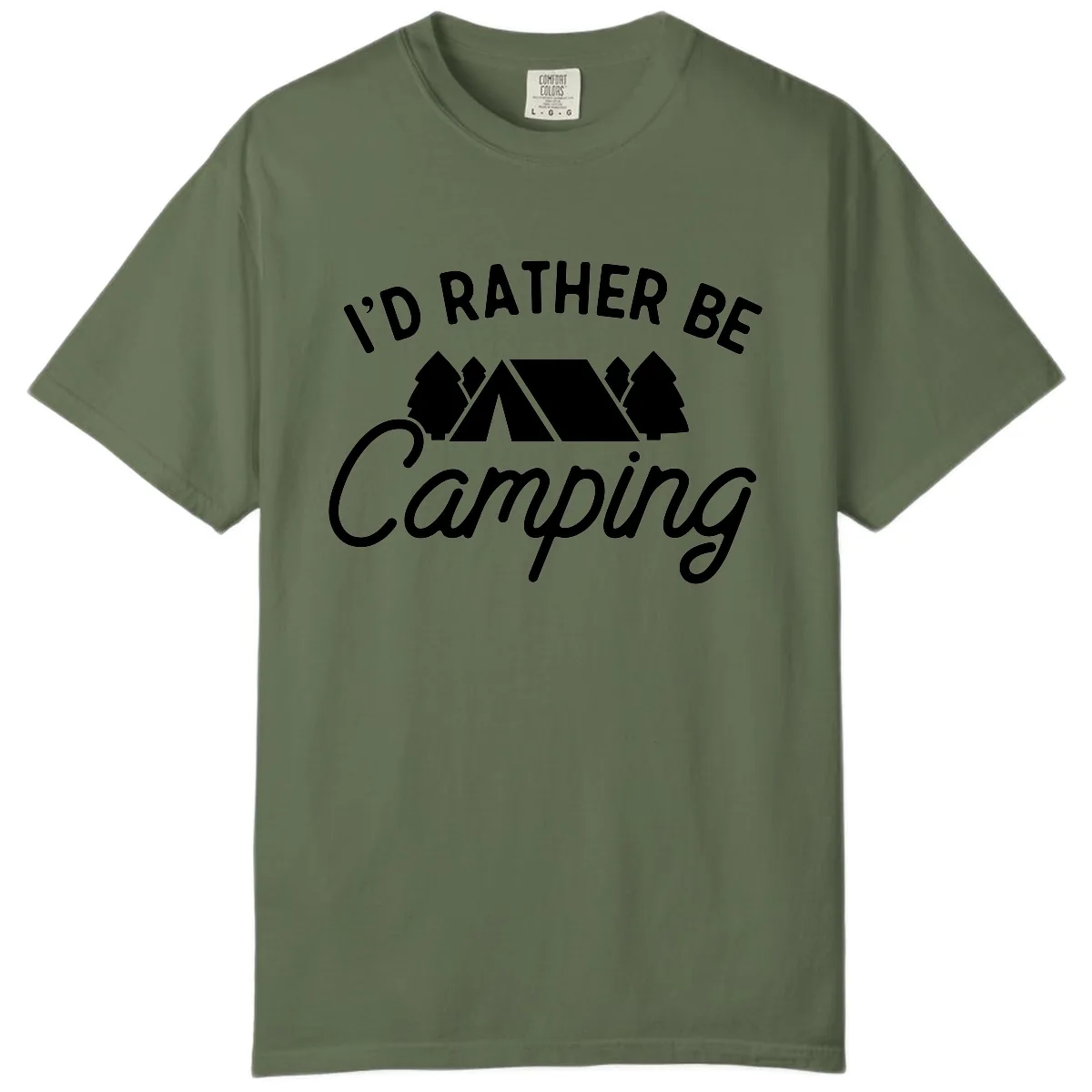 I'd Rather Be Camping Comfort Color in Sage