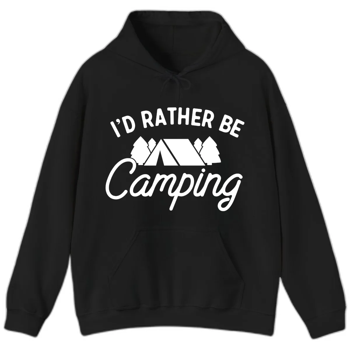 I'd Rather Be Camping Hoodie in Black
