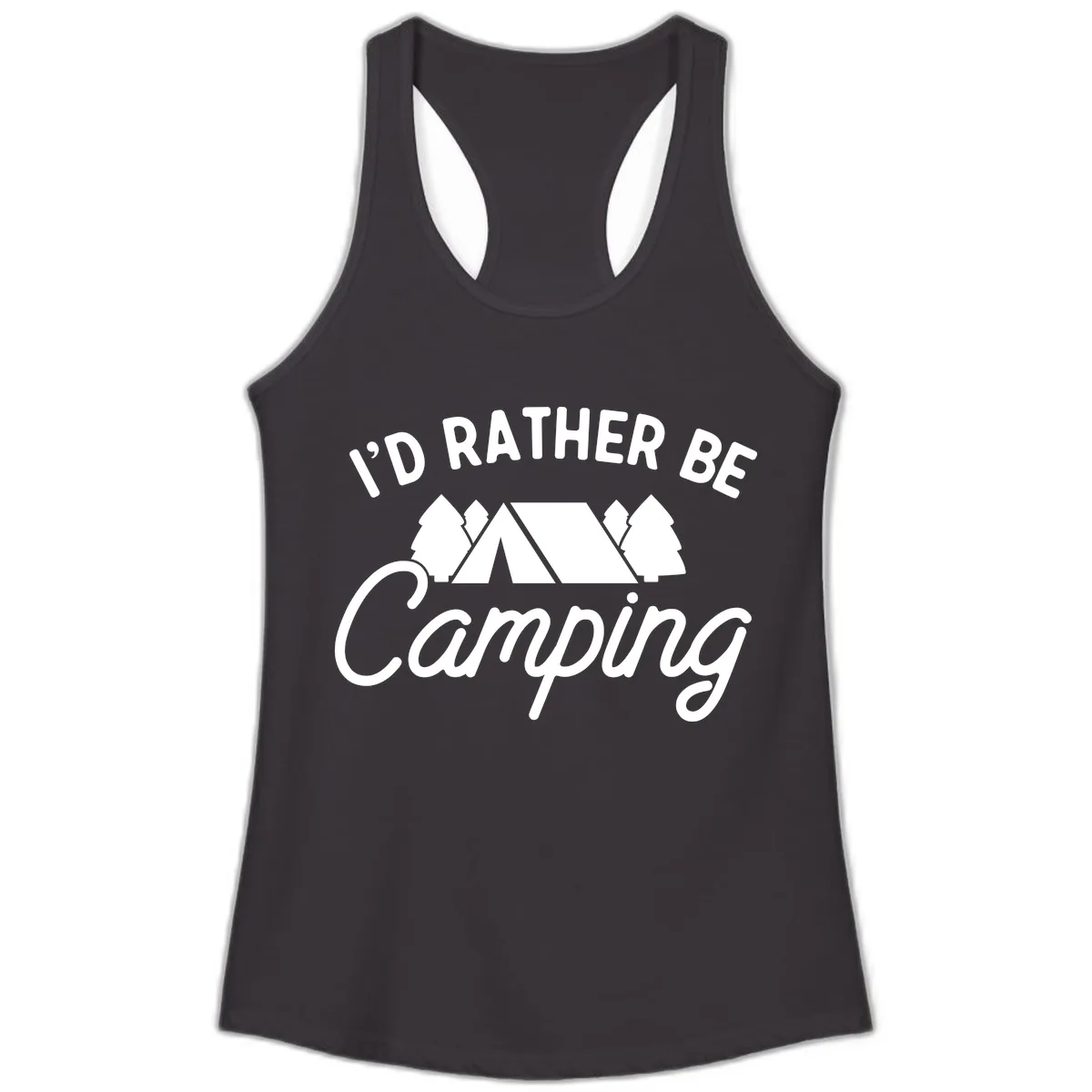I'd Rather Be Camping Ladies Tank in Black