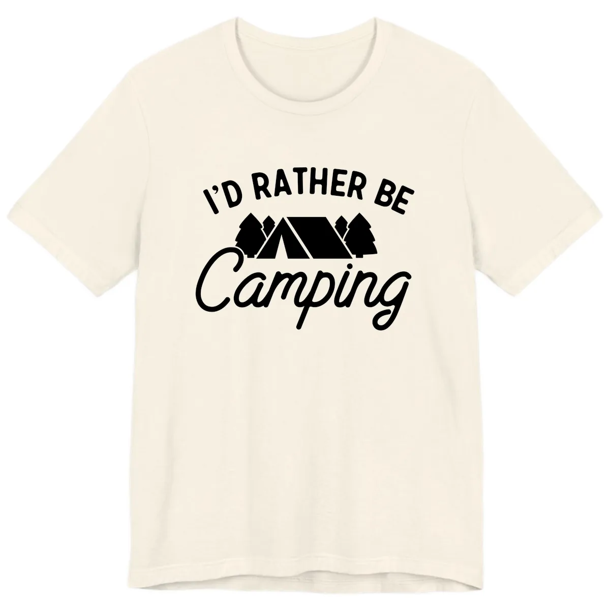 I'd Rather Be Camping Premium T-Shirt in Natural