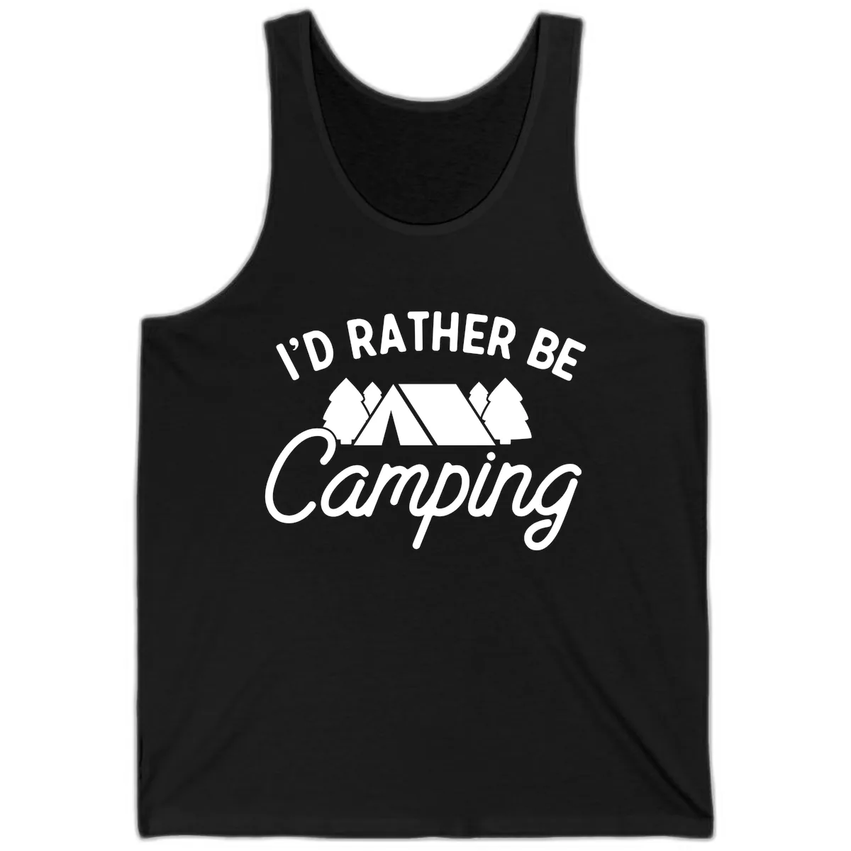 I'd Rather Be Camping Tank in Black