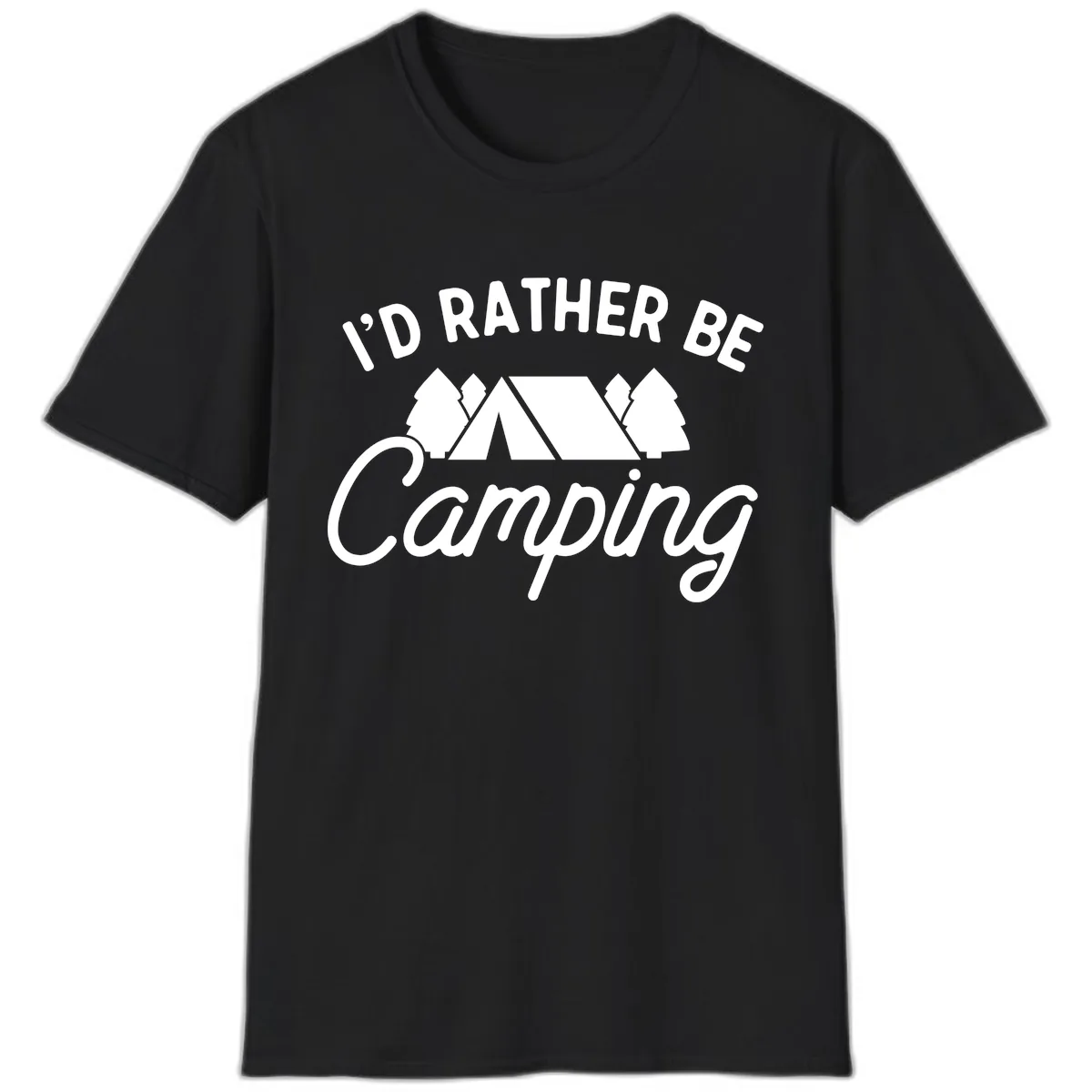 I'd Rather Be Camping T-Shirt in Black