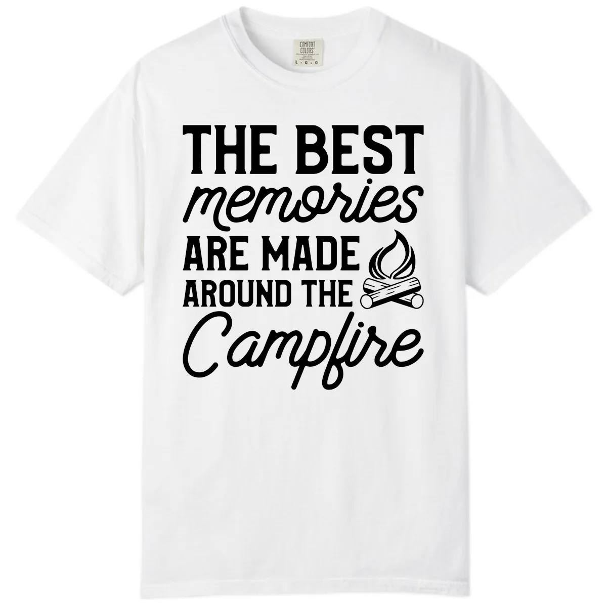 Best Memories Around The Campfire Comfort Color in White