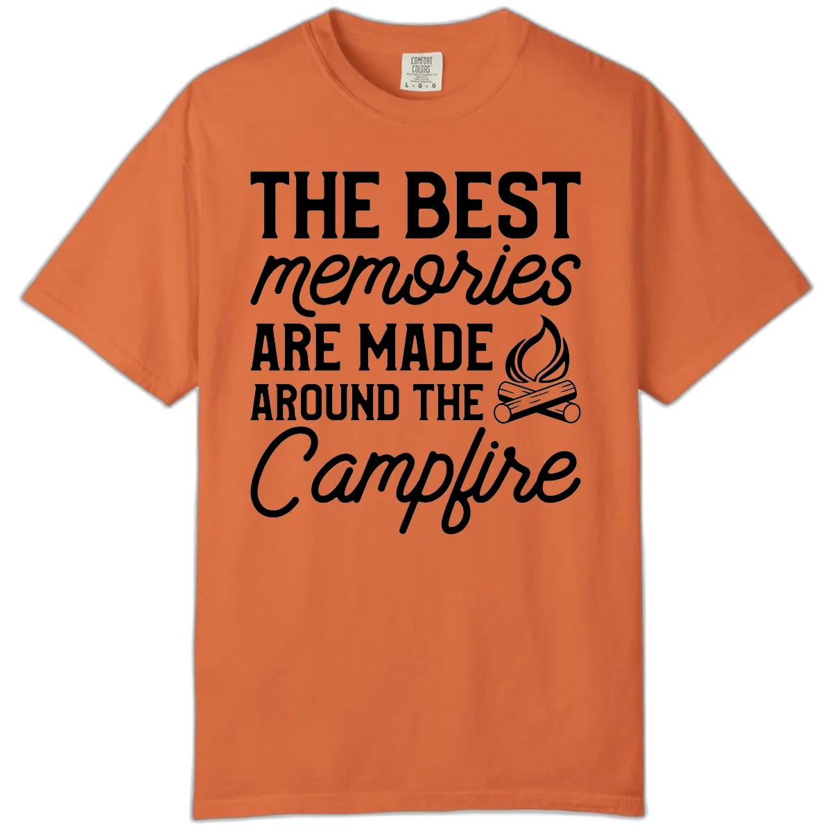 Best Memories Around The Campfire Comfort Color in Burnt Orange