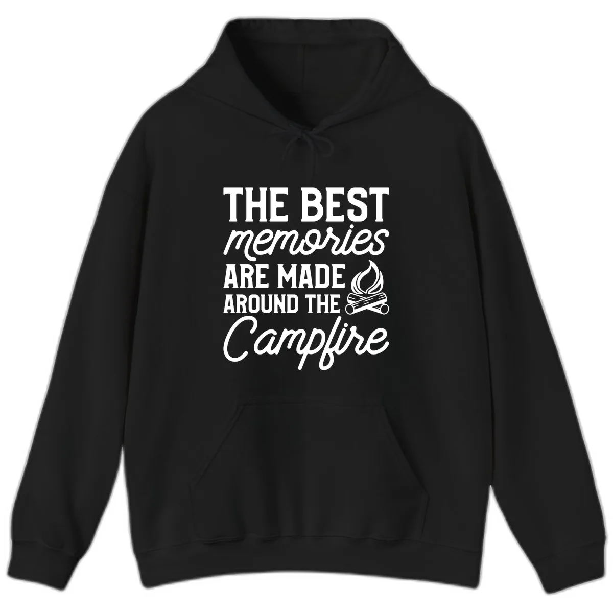 Best Memories Around The Campfire Hoodie in Black