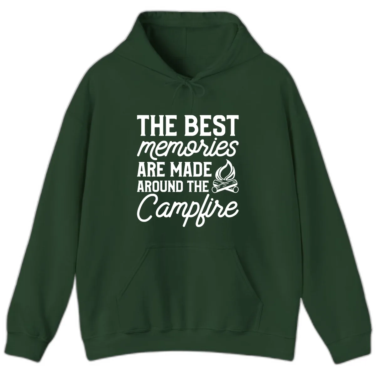Best Memories Around The Campfire Hoodie in Forest Green