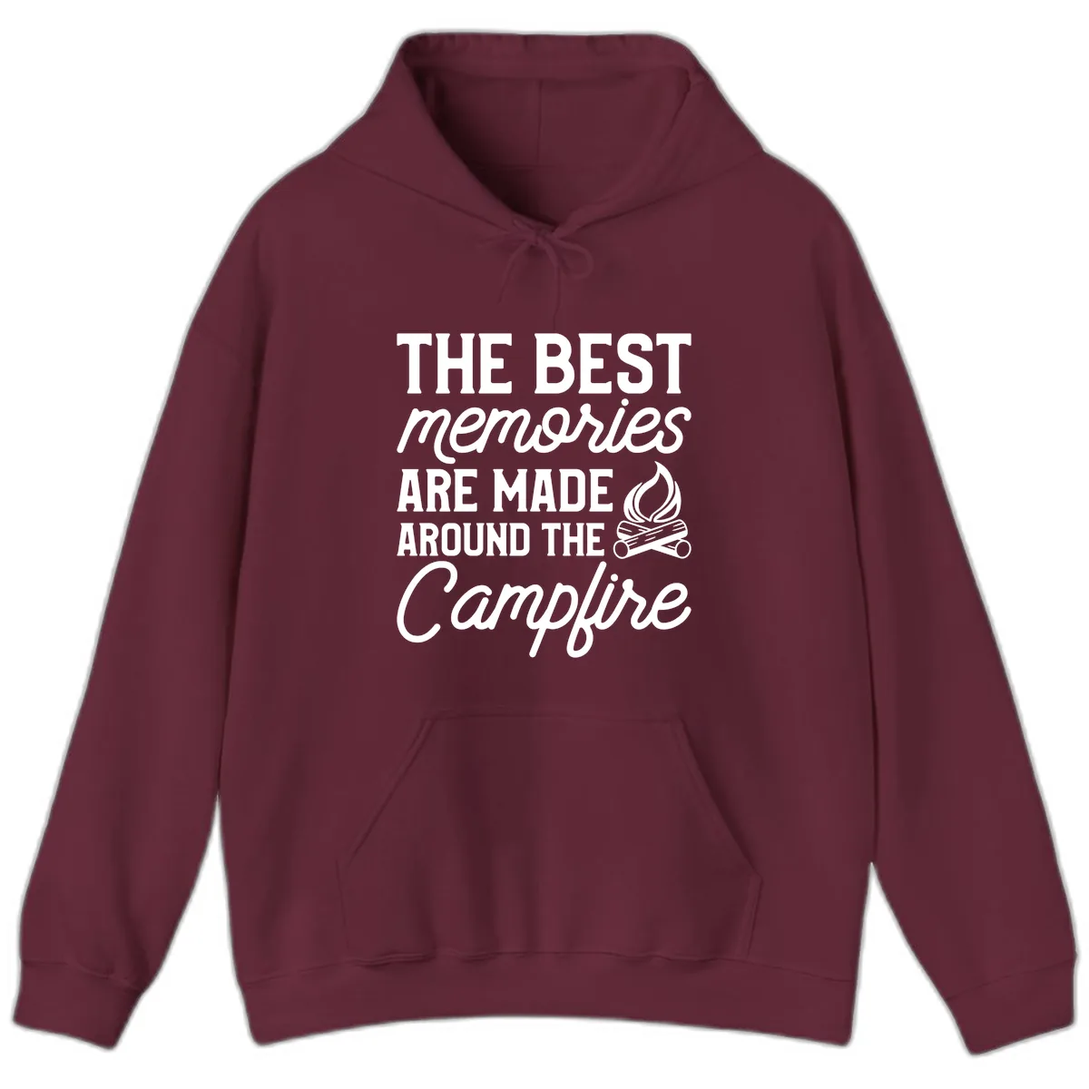 Best Memories Around The Campfire Hoodie in Maroon
