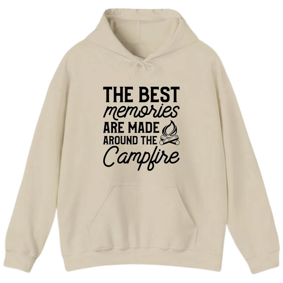 Best Memories Around The Campfire Hoodie in Sand