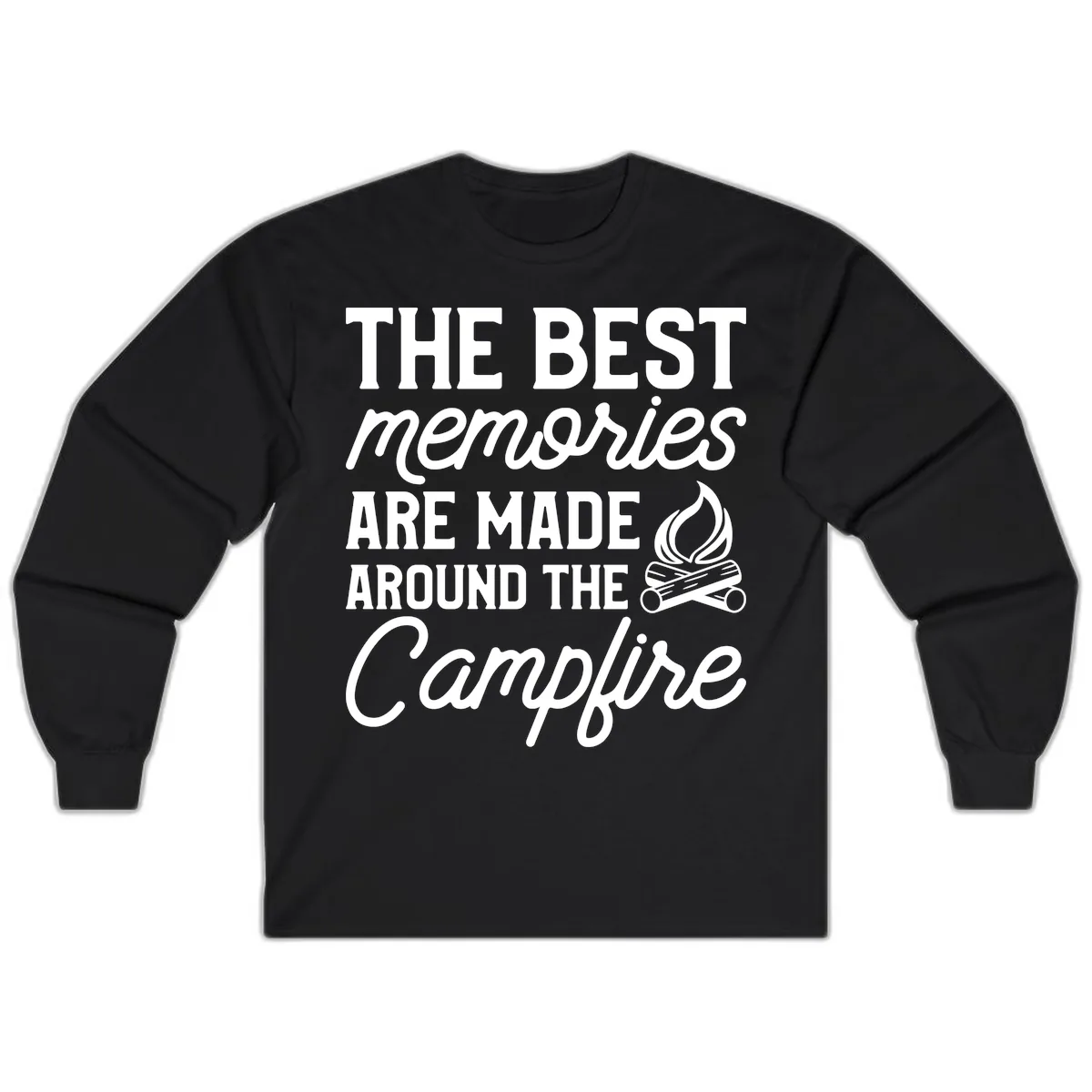 Best Memories Around The Campfire Long Sleeve in Black
