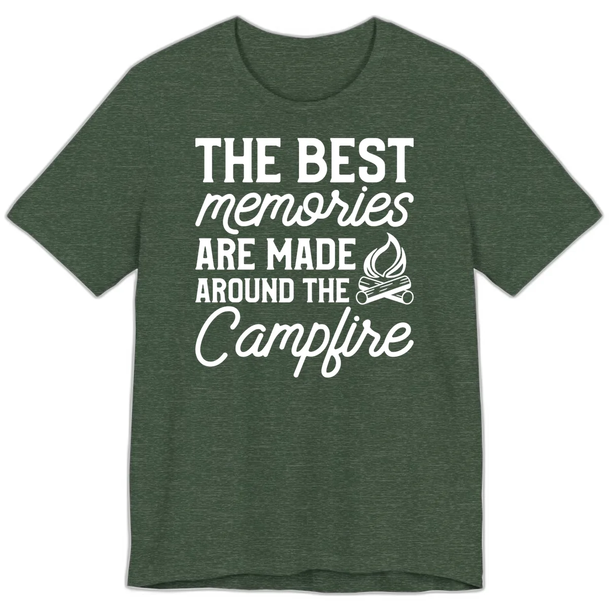 Best Memories Around The Campfire Premium T-Shirt in Heather Forest