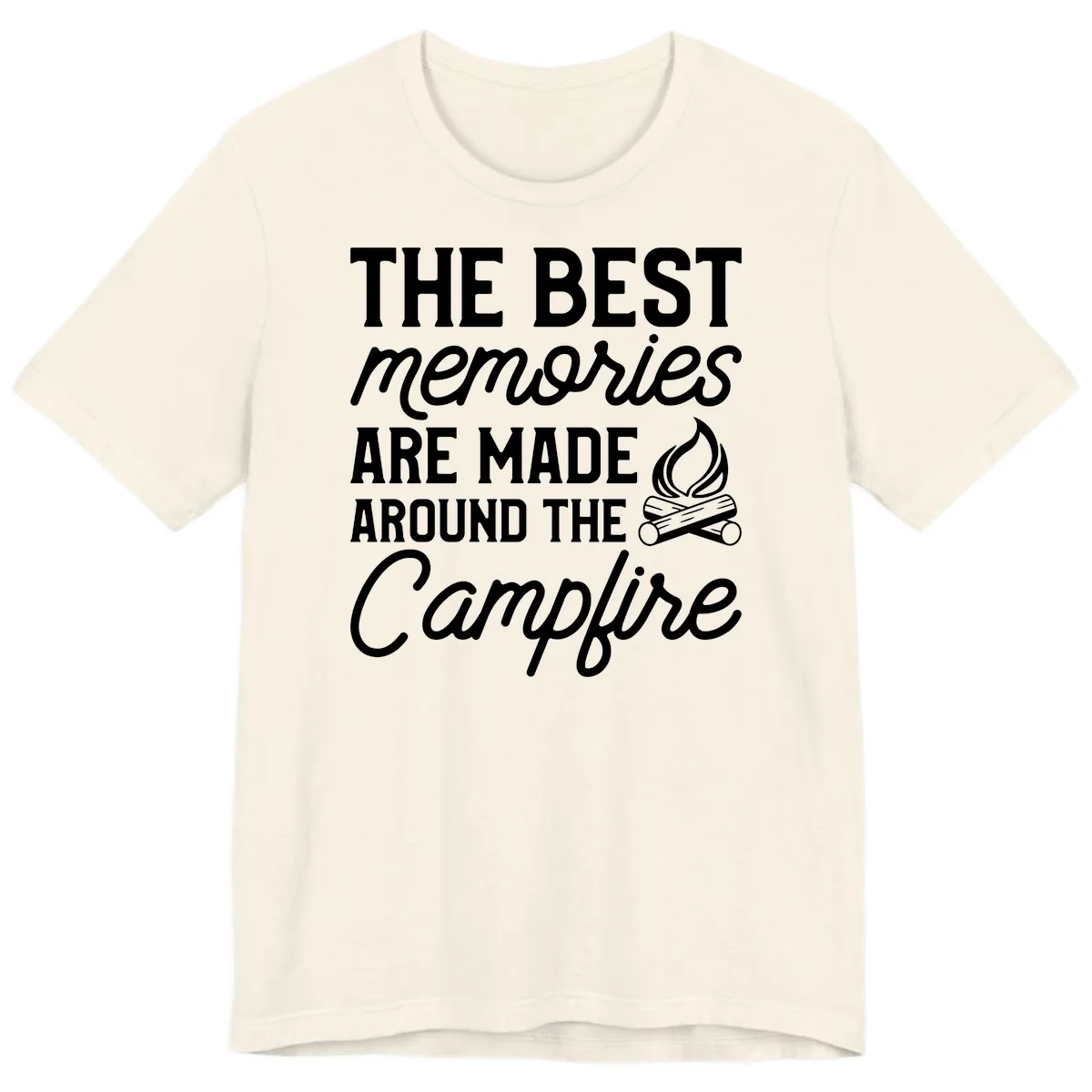 Best Memories Around The Campfire Premium T-Shirt in Natural