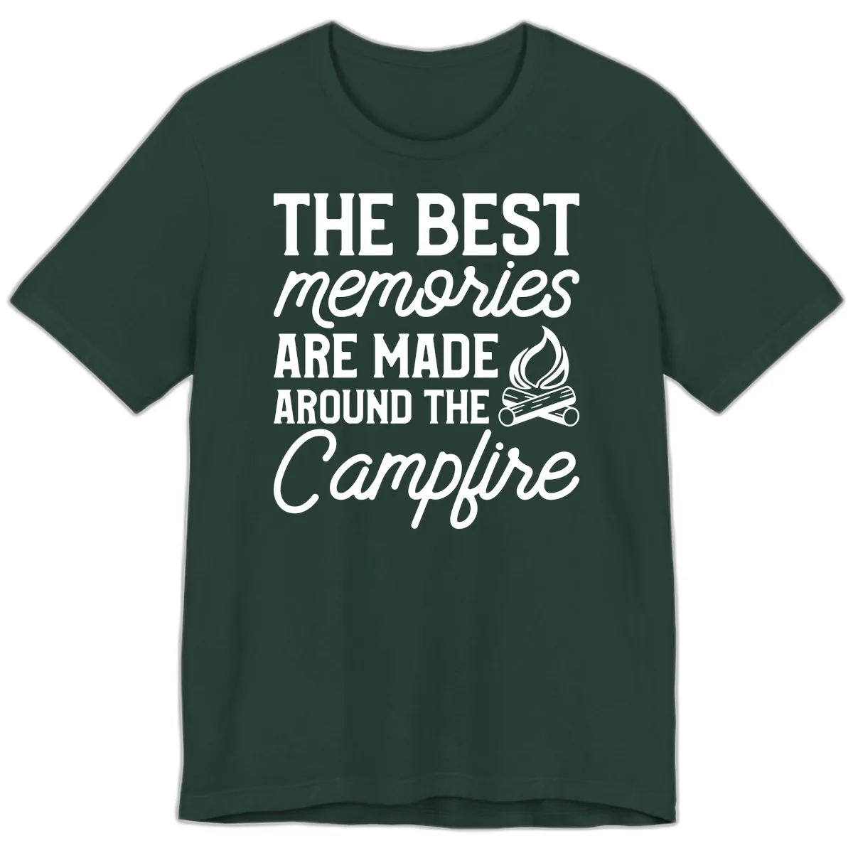 Best Memories Around The Campfire Premium T-Shirt in Forest