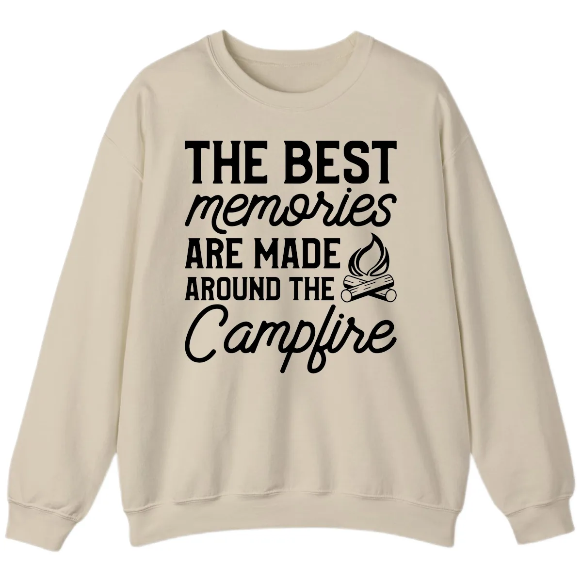 Best Memories Around The Campfire Sweatshirt in Sand