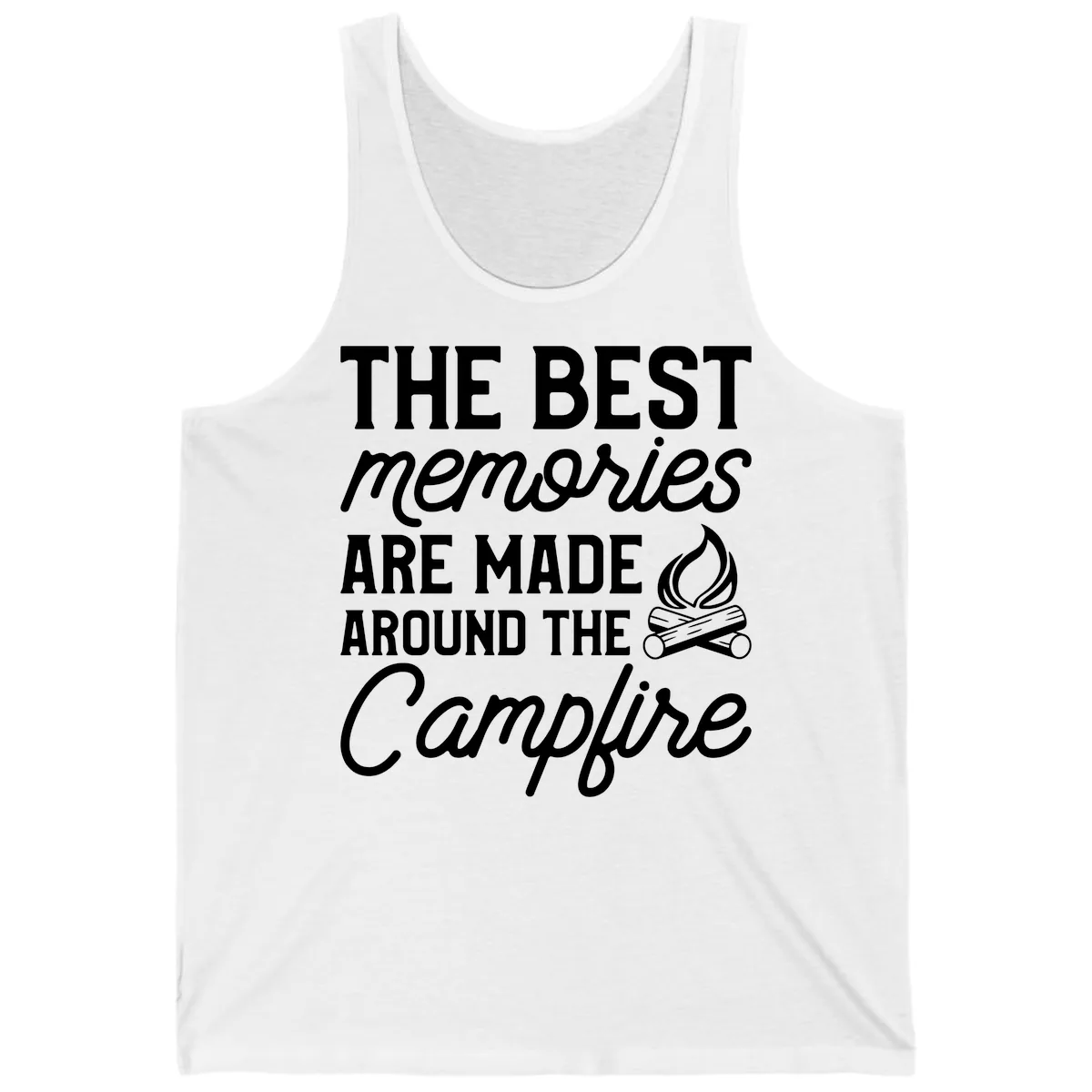 Best Memories Around The Campfire Tank in White