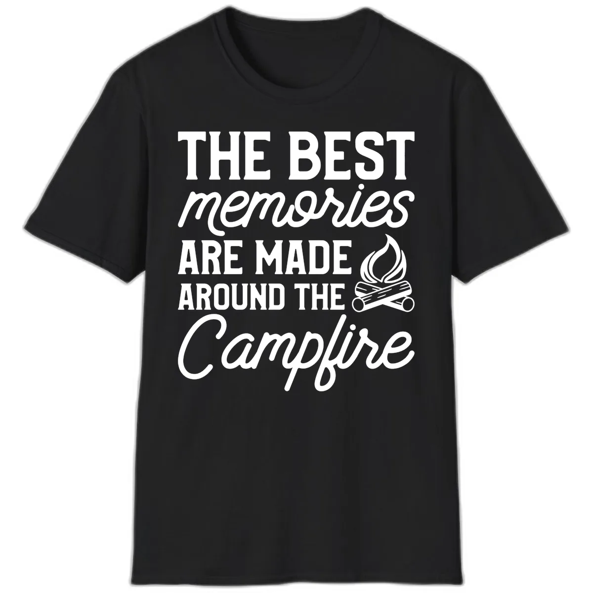Best Memories Around The Campfire T-Shirt in Black
