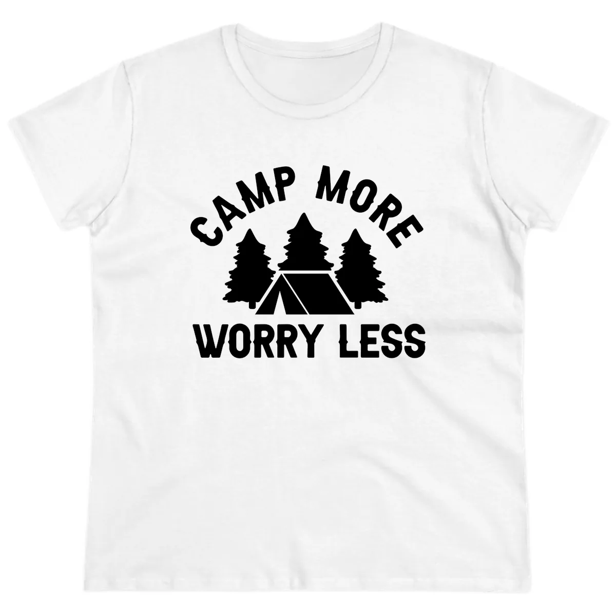 Camp More Worry Less Ladies Tee in White