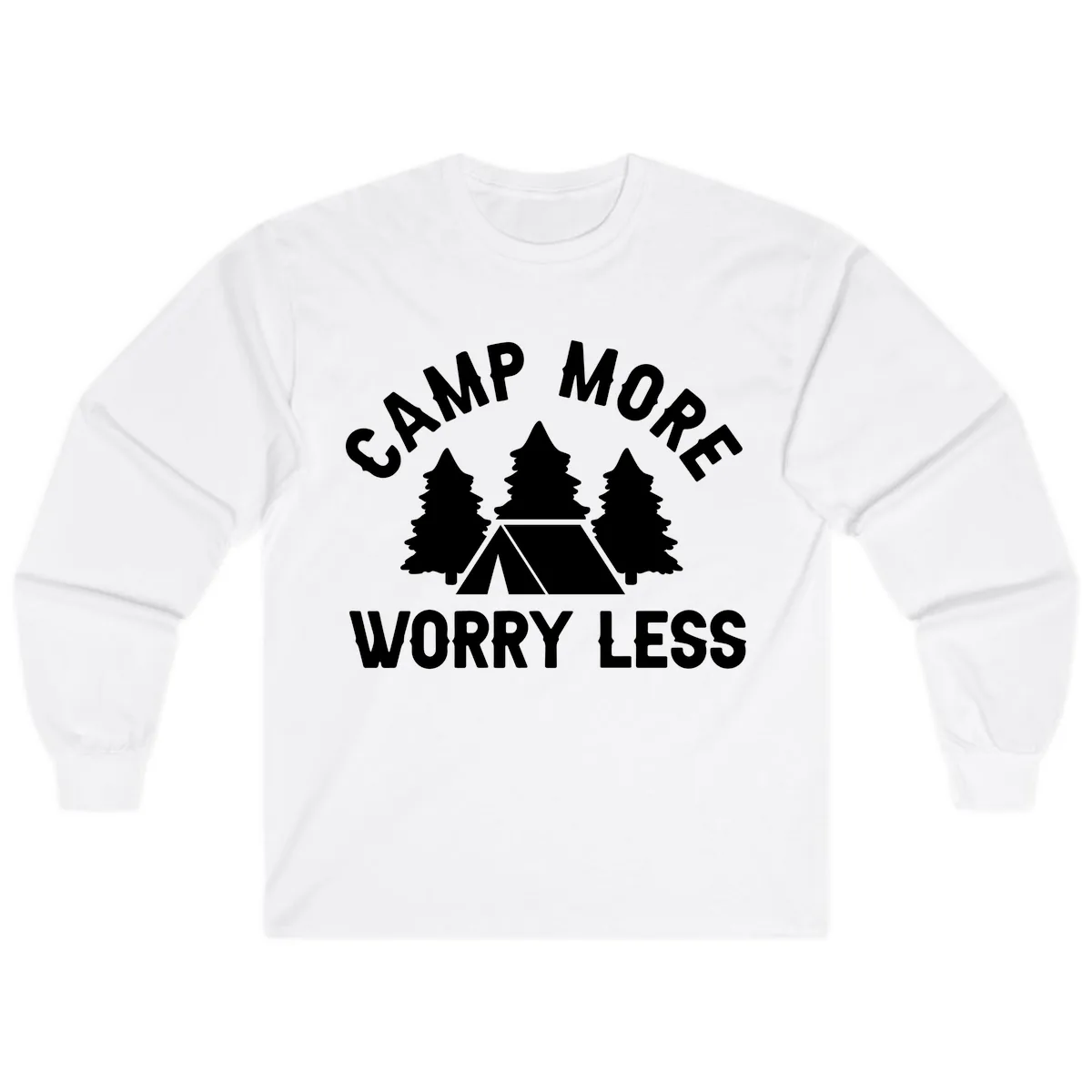 Camp More Worry Less Long Sleeve in White